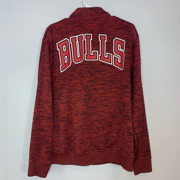 NBA Official Chicago Bulls Full Zip Warm Up Track Jacket Fleece Lined Size L - Picture 5 of 9